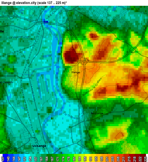 Illange elevation map