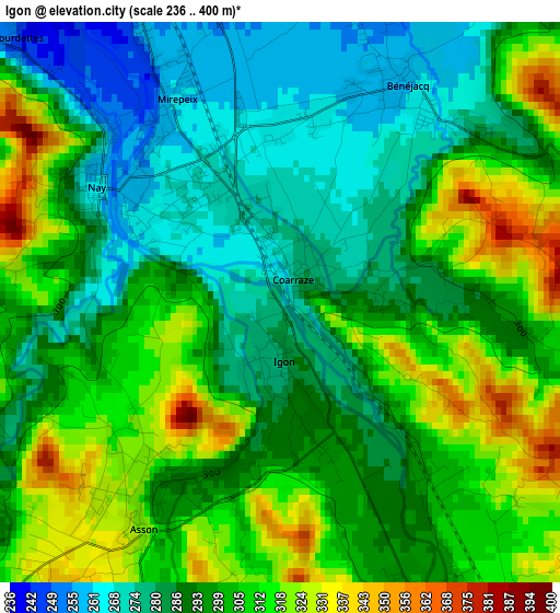 Igon elevation map