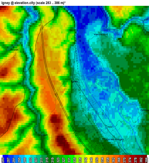 Igney elevation map