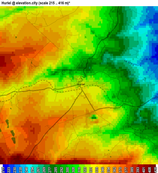 Huriel elevation map