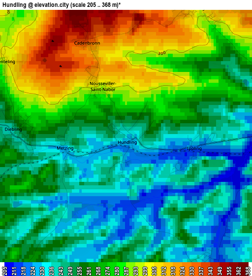 Hundling elevation map