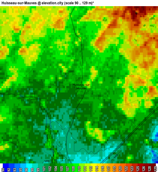 Huisseau-sur-Mauves elevation map