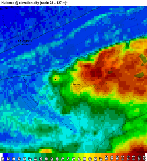 Huismes elevation map