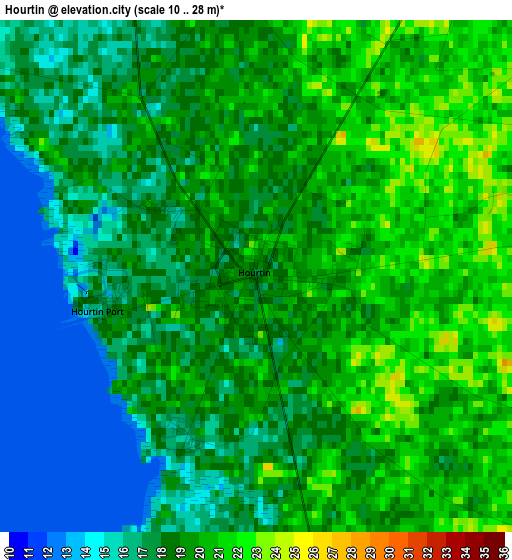 Hourtin elevation map