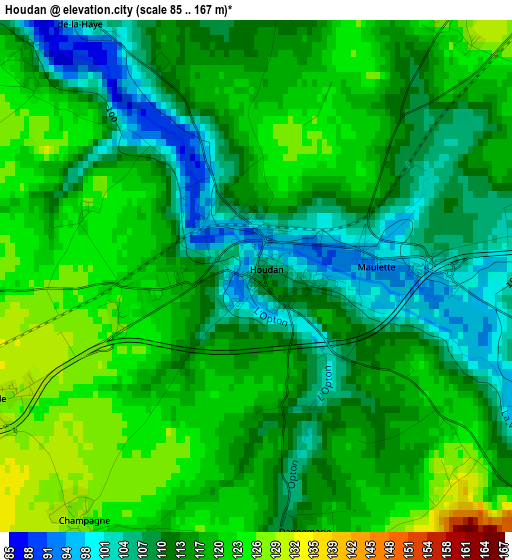 Houdan elevation map