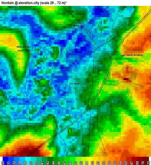 Hordain elevation map