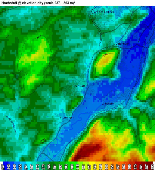 Hochstatt elevation map