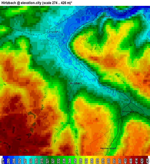 Hirtzbach elevation map