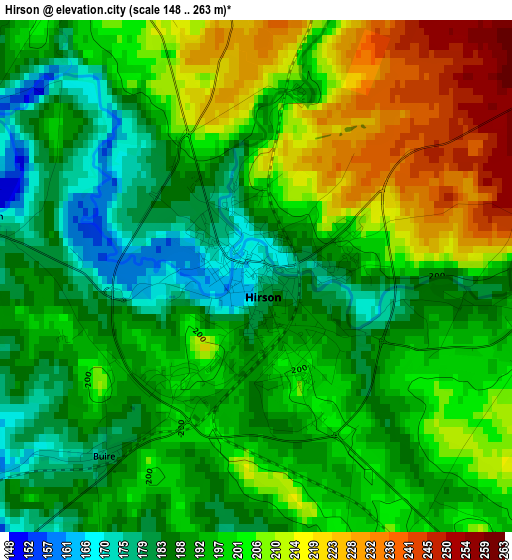 Hirson elevation map