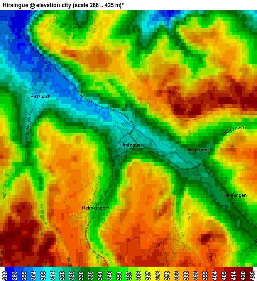 Hirsingue elevation map