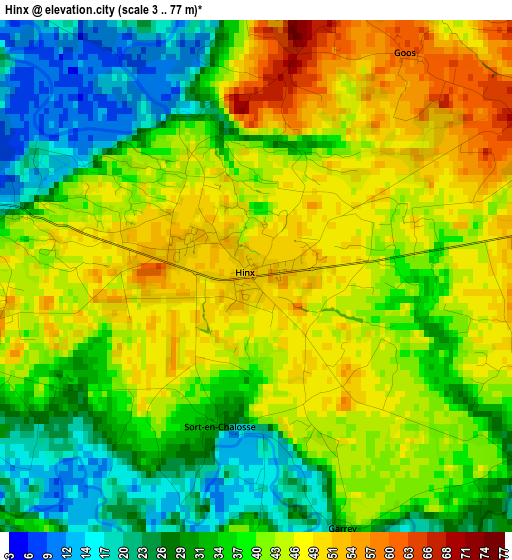 Hinx elevation map