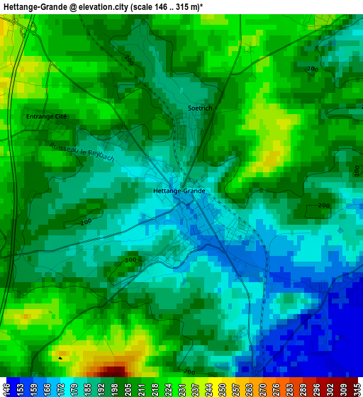 Hettange-Grande elevation map