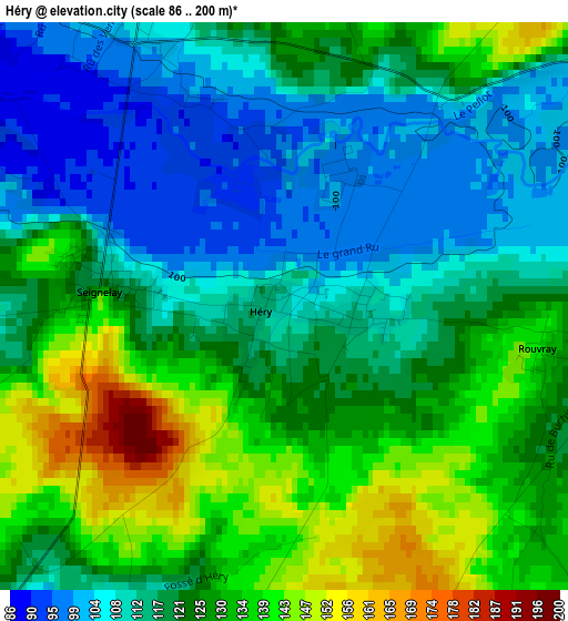 Héry elevation map