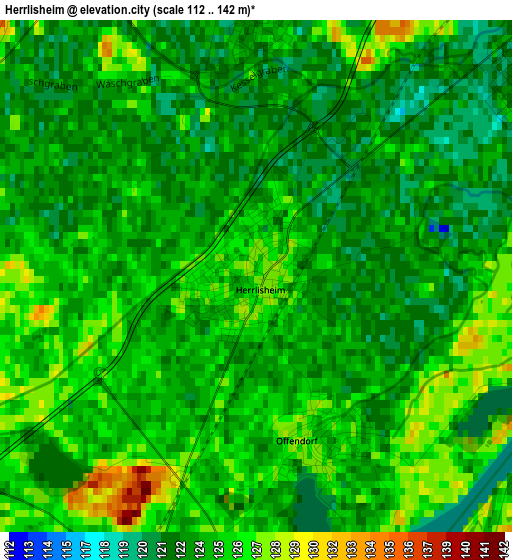 Herrlisheim elevation map