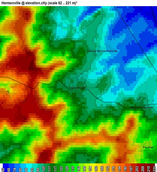 Hermonville elevation map