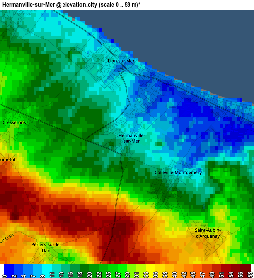 Hermanville-sur-Mer elevation map