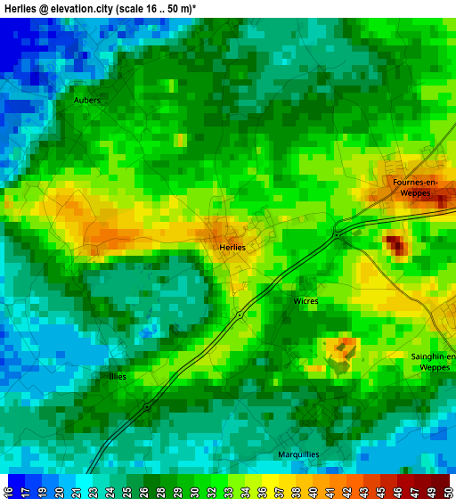 Herlies elevation map