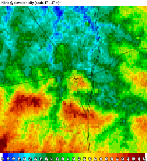 Héric elevation map