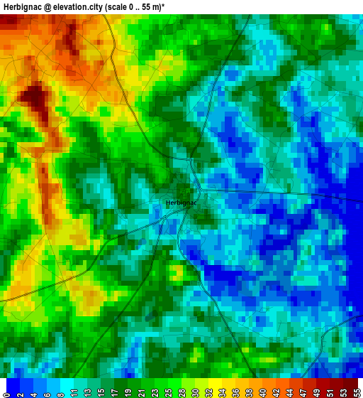 Herbignac elevation map