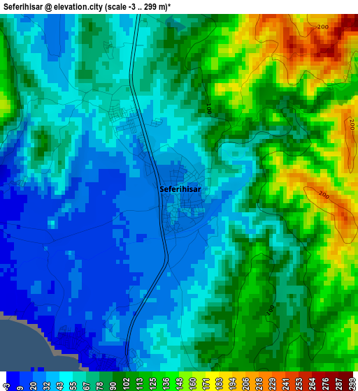 Seferihisar elevation map