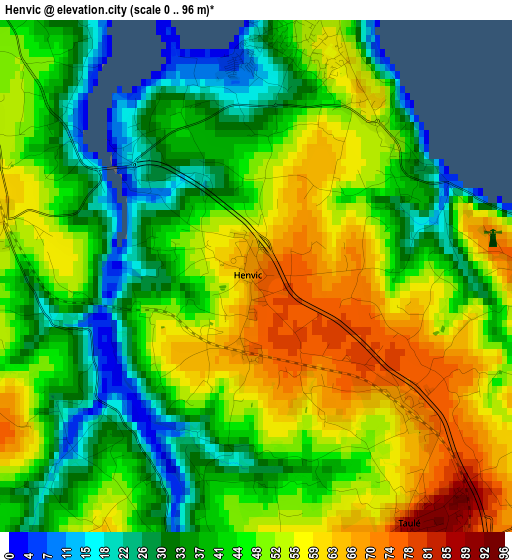 Henvic elevation map