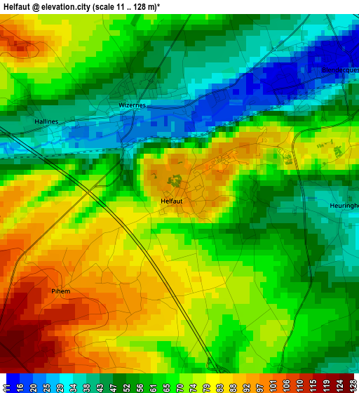 Helfaut elevation map