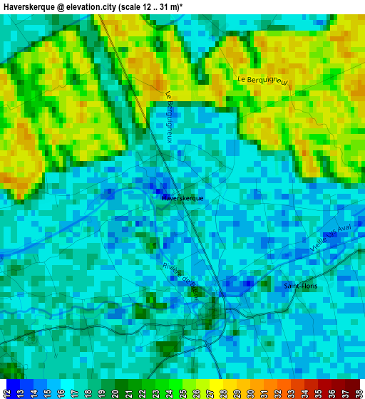 Haverskerque elevation map