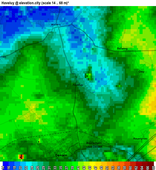 Haveluy elevation map