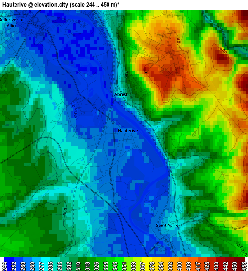 Hauterive elevation map