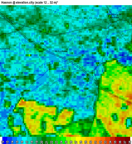 Hasnon elevation map