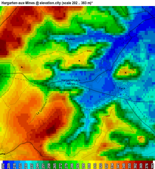 Hargarten-aux-Mines elevation map