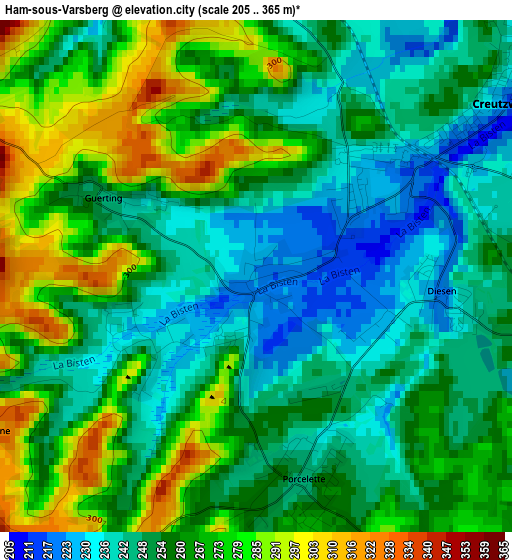 Ham-sous-Varsberg elevation map