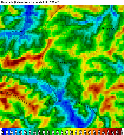 Hambach elevation map