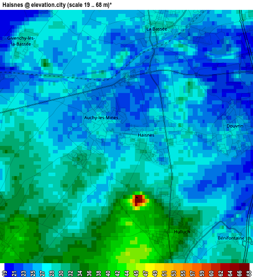 Haisnes elevation map