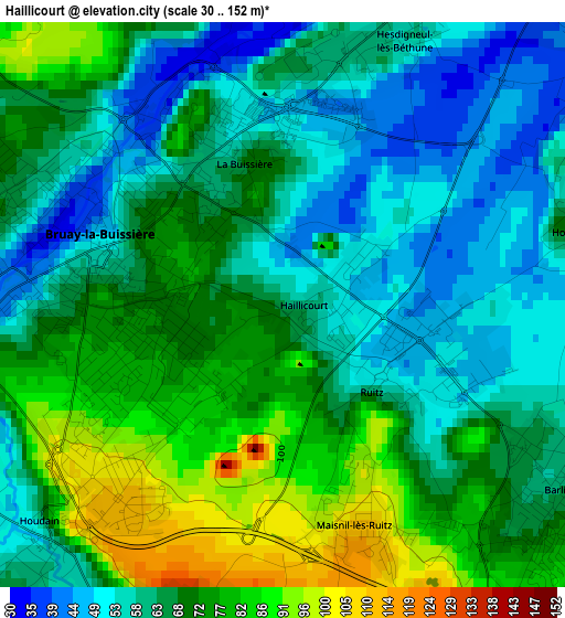 Haillicourt elevation map