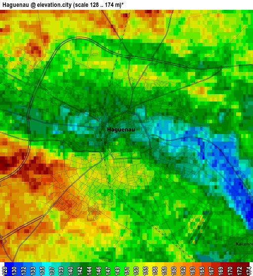 Haguenau elevation map