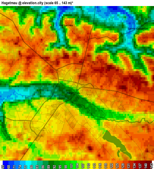 Hagetmau elevation map