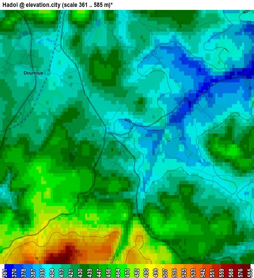 Hadol elevation map