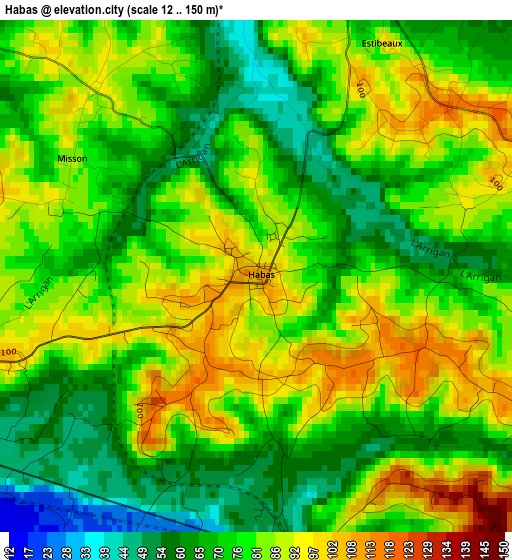 Habas elevation map