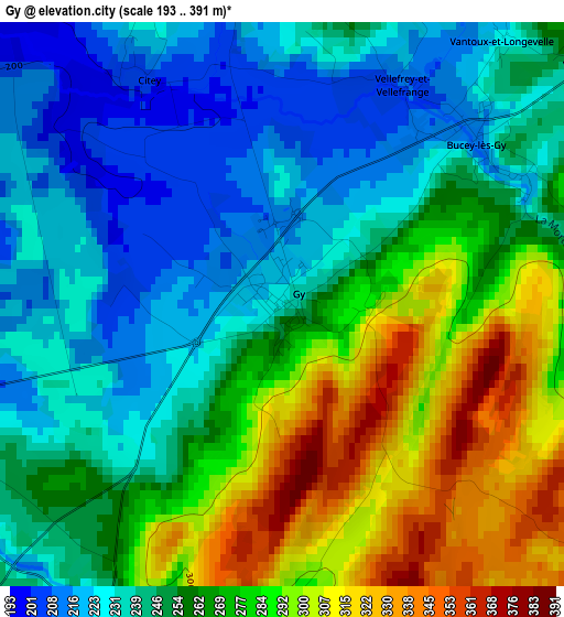 Gy elevation map