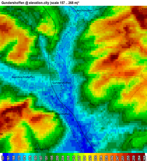 Gundershoffen elevation map