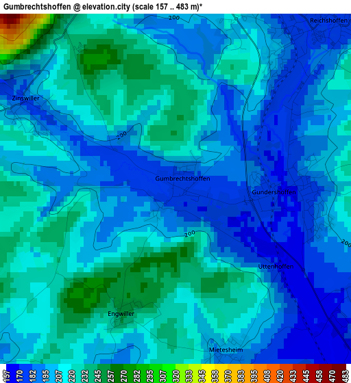 Gumbrechtshoffen elevation map