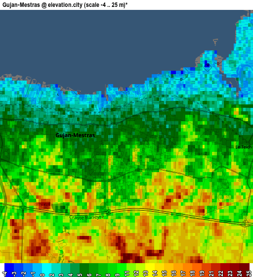 Gujan-Mestras elevation map