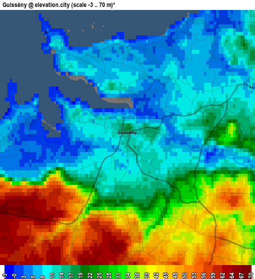 Guissény elevation map