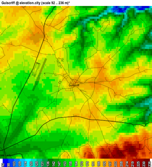 Guiscriff elevation map