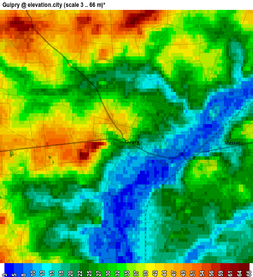 Guipry elevation map