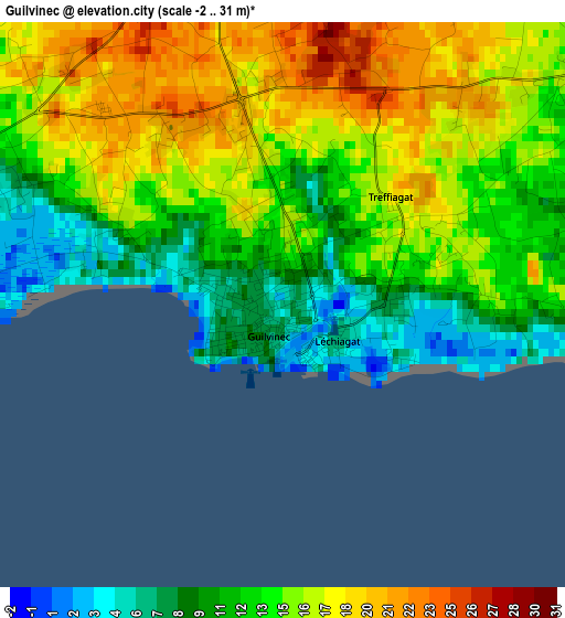 Guilvinec elevation map