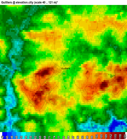 Guilliers elevation map