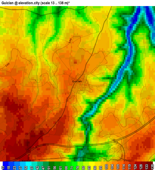 Guiclan elevation map