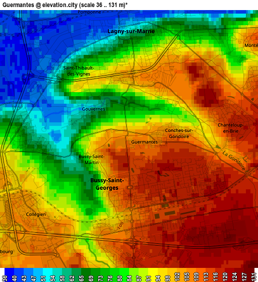 Guermantes elevation map